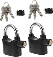 Toddmomy 2Pcs Durable Alarm Padlock for Bikes Theft U Lock with Keys Batteries High Decibel Security Lock for Motorcycles Easy to Carry Design Versatile Use for Safes