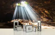 3D Sun Beam in Cave Self-adhesive Bedroom Wallpaper Living Room Wall Murals
