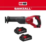 Milwaukee M18 18V Lithium-Ion Cordless SAWZALL Reciprocating Saw with Two 3.0Ah