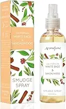 White Sage & Sandalwood Smudge Spray by Aromafume | 100ml/3.3 oz | Sage Spray for Cleansing Negative Energy & Protection | Non-Toxic | Room Spray for Spiritual Cleansing, Smokeless Sage Smudging