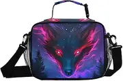 Wolf Face Scary Insulated Lunch Box for Women Men - Ideal for Work, Picnics - Includes Adjustable Shoulder Strap