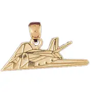 14K Gold F117 Nighthawk Stealth Bomber Charm
