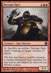 1x FOIL Barrage Ogre Scars of Mirrodin MtG Magic Red Uncommon 1 x1 Card Cards