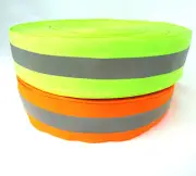 50m Silver Reflective Tape Strip Sew-On lime Orange Fabric Safty Vest,Width 2"