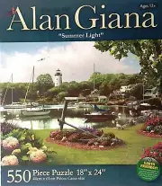 Alan Giana SUMMER LIGHT Nautical Coastal Harbor Jigsaw Puzzle 550 Piece NEW