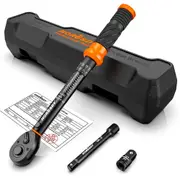 3Pc 1/4" Drive Click Torque Wrench Ratchet Socket Adaptor Extension Workshop Socket Wrenches