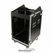 SWAMP Wood Shockproof 16U Side Rack 12U Mixer Top 19" Flight Road Case on Wheels