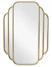 [Willow & Silk] Art Deco Mirror in Distressed Gold