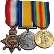 [Trikoty] WW1 Military Medals Trio 1914-15 Star British War Medal & Victory Medal Full Size Reproduction