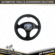 PC Covers 40cm Steering Wheel Cover - Rough Leather Look Black Anti-Slip