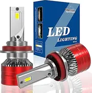 Erruson H11 Bulb, 20000LM 6000K Cool White Fog Light Bulbs with Cooling Fan, 1:1 Mini Size H8 H9 H16 Fog Light Bulbs, 3 Mins Plug-N-Play, Pack of 2 (H11/H9/H8/H16)