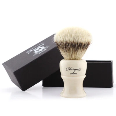 Silvertips Badger Shaving Brush for Men - Resin Handle - Ivory Color - Best Gift