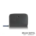 【BRAUN BUFFEL 德國小金牛】台灣總代理 波索 拉鍊零錢包-黑色(BF386-161-BK)