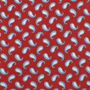 J. MCLAUGHLIN Mens Red Medium Blue White PAISLEY Silk Tie Italy NWT