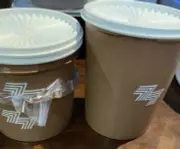 New Tupperware Servalier Design Canisters 3 pc Set w/ Seals Rare Brown Brand New