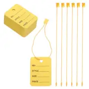 Price Tags 2 x 1.4 Inch Yellow Tagging for Clothing with Nylon String 250 Set