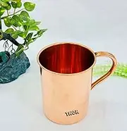THOR INSTRUMENTS Moscow Mule Mugs Large Size Hammered Cups Stainless Steel Lining Pure Copper Plating Gold Handles 3 inches Diameter x 4 inches Tall