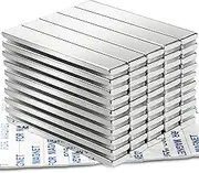 Strong Neodymium Bar Magnets (50 Pack) - 2X Stronger, 2X Thicker, Powerful Rare Earth Magnets - Industrial Strength NdFeB Magnet Set for Fridge, DIY, Crafts - 60 x 10 x 3 mm