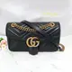 [二手] Gucci Marmont 現貨實拍 仿舊金雙G皮革斜背/肩背包-26cm(443497-黑)~二手9成新以上