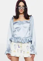 [ZEMETA] Float Satin Blouse