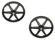 20" BMX MAG Plastic 6 spokes Front & Rear Freewheel Bicycle Bike wheelset Black