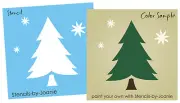 Winter Stencil Prim 3" tall Tree Star Snowflake Christmas Pine DIY Art Sign