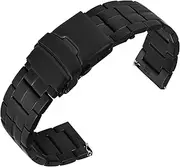 [ANNEFIT] Stainless Steel Watch Band 18mm 20mm 22mm, Metal Watch Strap with Double Folding Lock Buckle for Men Women