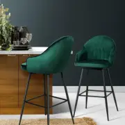 Artiss Bar Stools Stool Set of 2 Kitchen Counter Barstools Dining Chair Velve...