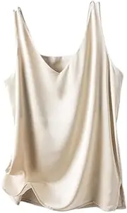 [OFFSUM] Women'S Summer Camisole - Summer Thin Fashion Solid Color Satin Korean Style Vest V-Neck Large Size Spaghetti Strap Strapless Casual Lingerie