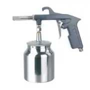 1PC Silver 10.0bar Sand Blasting Air Gun With 750CC Pot Container 5.0mm Nozzle
