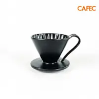 在飛比找momo購物網優惠-【CAFEC】日本限量款 花瓣濾杯陶瓷款 墨色 V01/1-