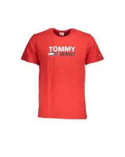 Tommy Hilfiger Crew Neck Short Sleeve Tee Men Red Singlets