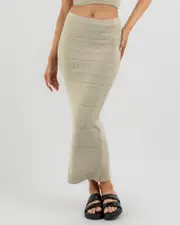 [Mooloola] Mooloola Women's Wategos Maxi Skirt in Stone Grey Size 4 4 Stone Grey