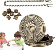 Pocket Watch Dice Holder,Dice Jewelry Case WithFist Pattern | Role Playing Board Games Accessory, Vintage Pocket Watch Accessories For RPG