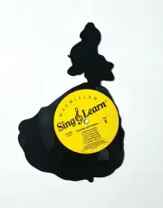 Hand Cut Vinyl Record Bell Silhoutte Beauty And The Beast