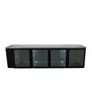 Williams Boronia - Four Door Black Colorbond Remote Back Bar Counter Display Refrigerator