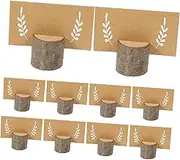 CHILDWEET 1 Set Stump Shaped Tabletop Card Holder Rustic Card Clips for Weddings Parties and Events Elegant Centerpiece Display for Table Numbers and Notes