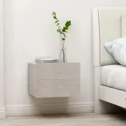 Bedside Cabinet Concrete Grey 40x30x30 cm Chipboard