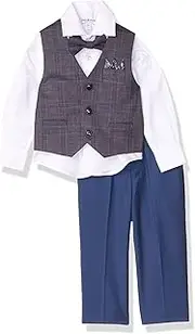 [Isaac Mizrahi] Baby Boys' 4-Piece Plaid Vest Set