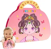 Dress Up Game | Makeup Game Book | Make Up on Paper Game Set, Princess Dress-up Activity Book with Stickers for Kids