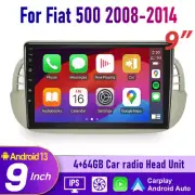 9" Wireless CarPlay Android Auto head unit For Fiat 500 2008-2014 BT Car Radio
