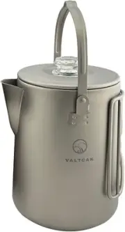 Valtcan Titanium Percolator Coffee Maker Pot 1.5L Filter Brew Ultralight Weight