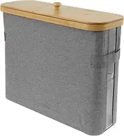 Toilet Paper Storage Basket, Large Capacity Toilet Paper Holder Basket with Lid and Handle, 12 Rolls Compatible, Foldable Toilet Paper Holder Dispenser, Multifunctional Toilet Paper Bin for Home (B)