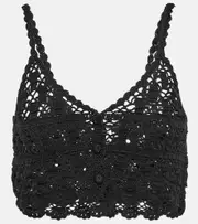 [Anna Kosturova] Anna Kosturova Bianca crochet crop top AU 10 black