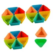 20pcs Triangle Muffin Cup Mini Square Cake Tins Kitchen Supplies Silicone Cup...