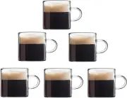 Mini Espresso Cups Set of 6 (Buy 4, Get 2 Free), 4 Oz Glass Espresso Coffee Cups