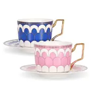 Bone China Tea Set Cup Saucer and Teaspoon Vintage Italian Style Ceramic Porcelain Tableware Afternoon Tea & Coffee Luxury Serveware - Regalia Trellis