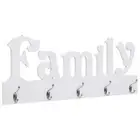 FAMILY Wooden Wall Mount Hooks Rail Hallway Coat Shelf Rack Brackets Decor DIY