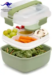 Stackable Lunch Box Container, Bento Style Food Storage with Removeable Compartm