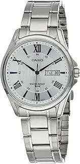 [Casio] MTP1384D-2A Analog Silver Band Unisex Watch, Blue Dial, 44.2 × 38.5 × 9.2 mm